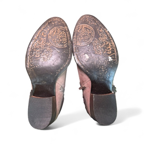 Crown Vintage Wendy Harness Western Ankle Boot Size 6.5 Suede Ankle Boot Cowgirl - Picture 6 of 7